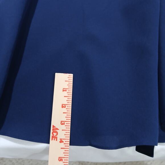 LILYSILK Dress Womens Small Navy Blue Silk Front Tie Wrap Midi Elbow Sleeve NWT - Picture 15 of 16